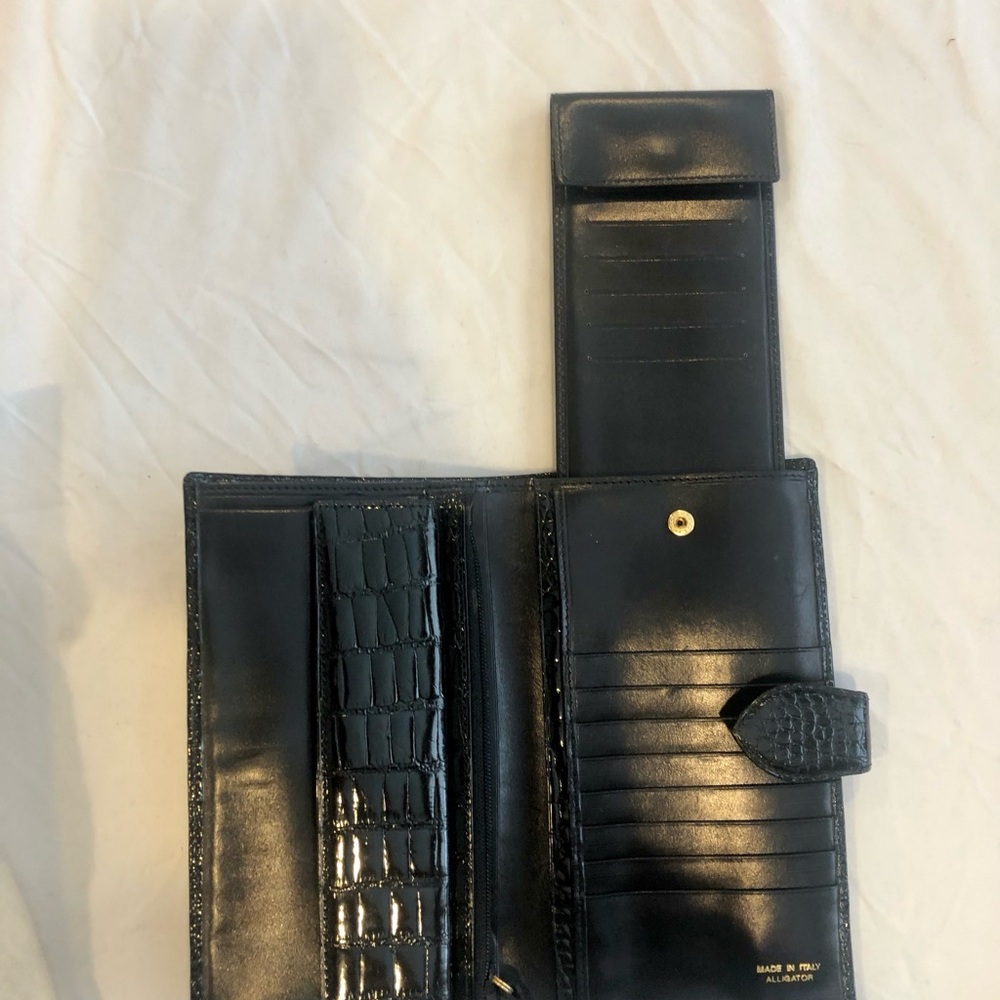 Women's long Alligator wallet black - Made in Italy - Picture 10 of 12